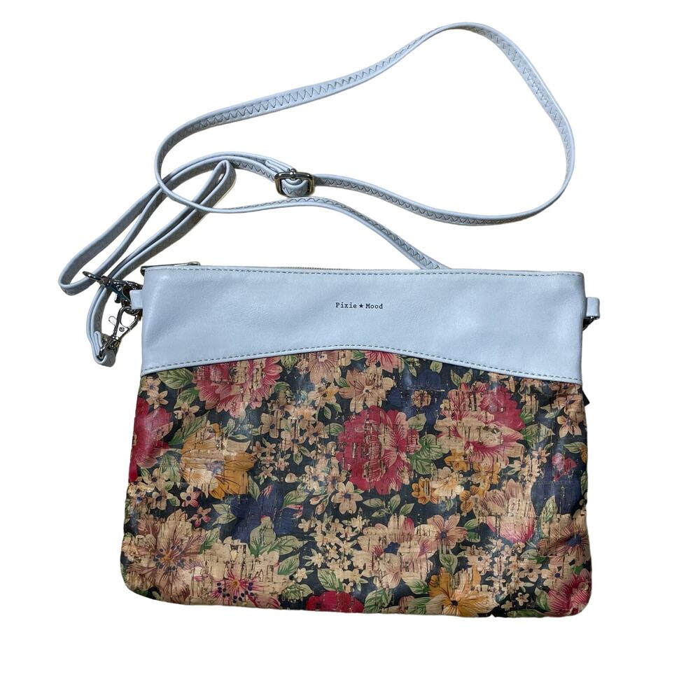 Pixie Mood Tan & Black Floral Cork Nicole Clutch Crossbody Purse - Boho Cottage